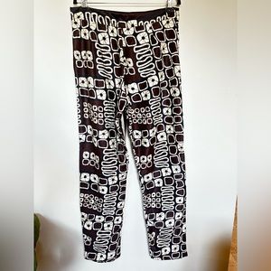 Brand ‘Grassfields’ brown printed silk trousers US 12/UK 16 - Like New